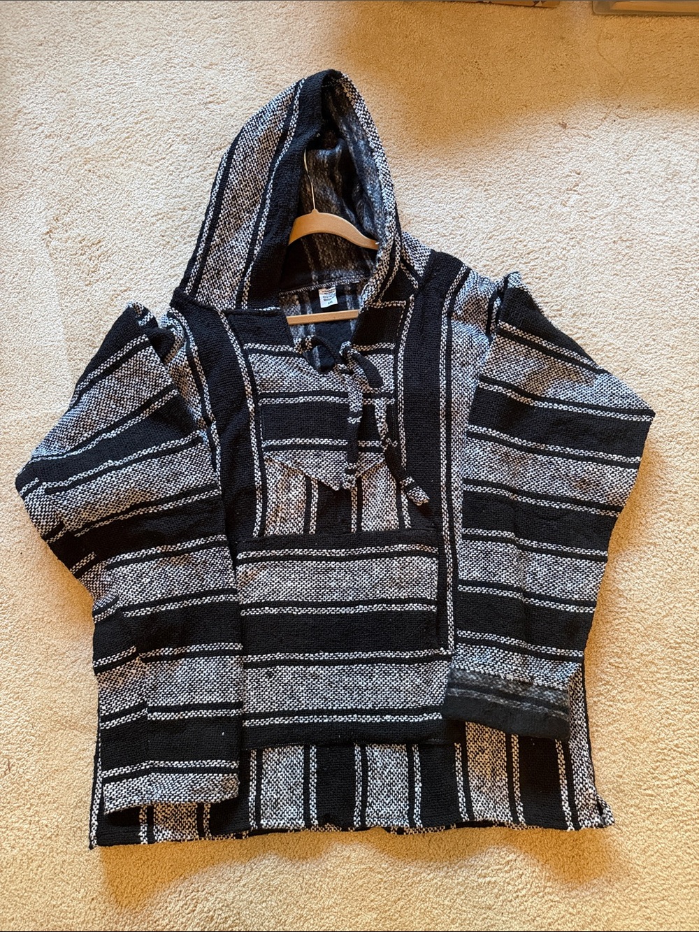 Black and Gray Hooded Men’s Baja Sweater